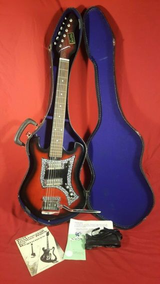 Vintage Norma Electric 6 String Guitar 2 Gold Foil Pickups Eg - 405 - 2