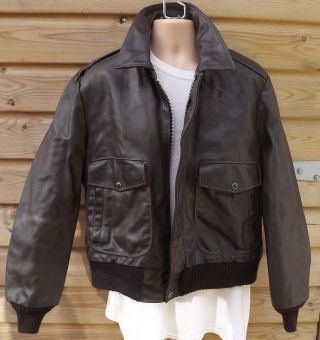 Vintage Sears Brown Leather A2 Flying / Pilot / Aviator Jacket - L / 42