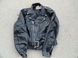 Vintage Schott Perfecto Black Motorcycle Leather Jacket 118,  Size 44 38 40