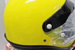 Vintage Shoei S - 20 Full Face Yellow Motorcycle Helmet w Shield XL NIB Japan 1973 3