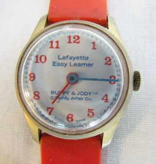 Family Affair 1973 Buffy & Jody Lafayette Easy Learner Childs Wrist Watch As - Is
