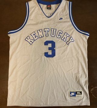 Rare Vintage Nike University Of Kentucky Wildcats Rex Chapman Basketball Jersey