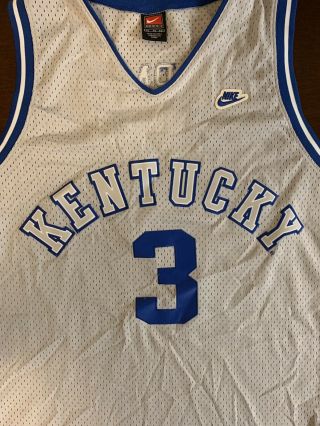 Rare Vintage Nike University Of Kentucky Wildcats Rex Chapman Basketball Jersey 3