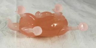 Vintage Chinese Peking Glass Horse Figurine 1 Pink Quartz Color Perfect Cond 3