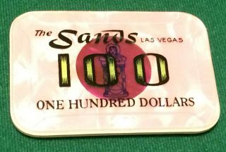 Sands Las Vegas - $100 Casino Plaque - Cowgirl & Hourglass Rare And Fantastic