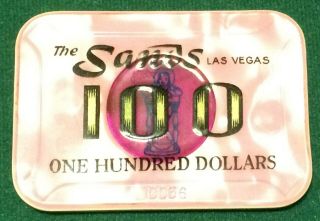 Sands Las Vegas - $100 Casino Plaque - Cowgirl & Hourglass Rare and Fantastic 2
