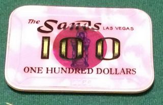 Sands Las Vegas - $100 Casino Plaque - Cowgirl & Hourglass Rare and Fantastic 3