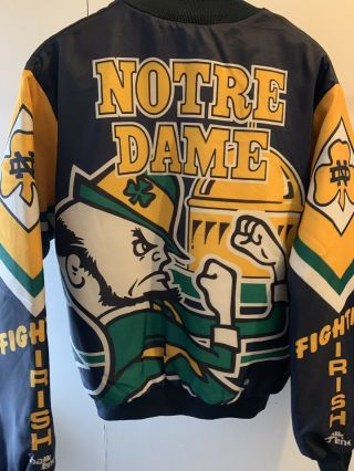 Vintage University Of Notre Dame Chalkline Jacket Size Large Fightin Irish Ncaa