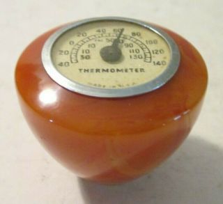 Vintage Bakelite Shift Knob W/ Thermometer,  Harley,  Indian,  Hot - Rod