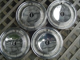 Vintage 1958 58 Ford Edsel Hubcaps Wheel Covers Center Caps Antique Fomoco