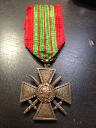 Ww2 France 1939 Croix De Guerre Military Medal French