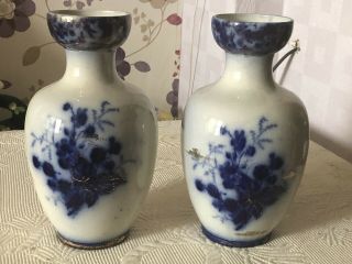 A CHINESE BLUE AND WHITE PORCELAIN VASES,  FLORAL DECORATION. 2
