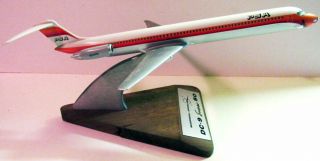 Vintage Mcdonnell Douglas Psa Dc - 9 80 Plane Wood Model Desk Top 11in Long