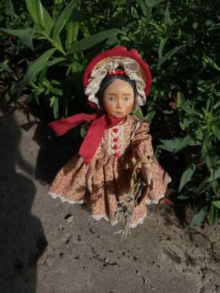 carved wood Hitty doll in vintage style 6.  5 (16.  5cm) 5
