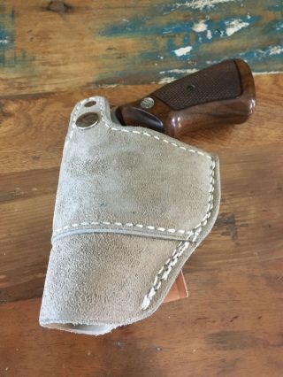 Vintage Tex Shoemaker Suede Lined Iwb Holster For S&w J Frame 2 " Chief Special