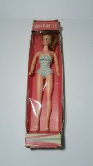 Vintage Barbie Clone Miss Babette,  Babs Ponytail Doll Org Box