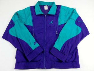 Vintage 1990 Nike Air Jordan Flight Grape 5 Warm - Up Jacket Mens Large Aj 016286