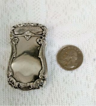Victorian Sterling Silver Vesta Case Antique Match Safe W S.  & Co Le Roy 2263