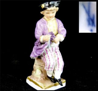 Antique Meissen Porcelain Figure Figurine Boy With Grapes Model Number G8