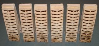 6 Vintage Dearborn Gas Heater Radiant Ceramic Inserts Bricks Grates No.  X101928