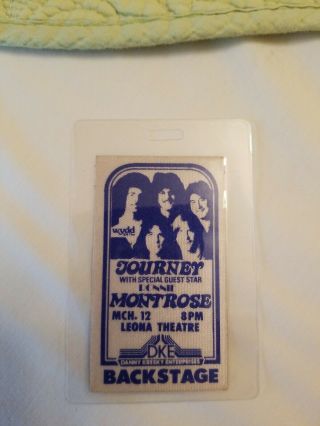 Rare Vintage 1978 Journey Ronnie Montrose Van Halen Concert Backstage Pass