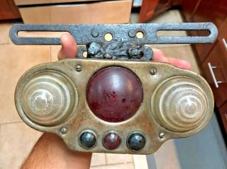 Antique Auto Parts Rear Vintage Signal Brake Jeweled License Plate Topper Part