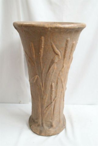 VERY RARE Arts Crafts Gladding McBean Cattails Art Pottery Garden Planter Vase 4