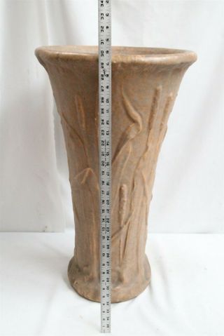 VERY RARE Arts Crafts Gladding McBean Cattails Art Pottery Garden Planter Vase 6