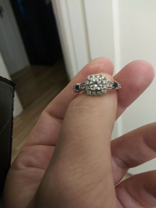 Vera Wang 3/4 Carat Blue vintage diamond Engagement Ring 6