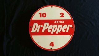 Vintage Drink Dr.  Pepper Porcelain Advertising Sign