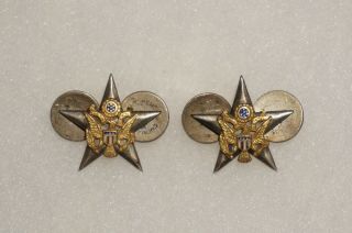 General Staff Officer Collar Insignia Us Army Wwii Pins Pair Sterling M2844