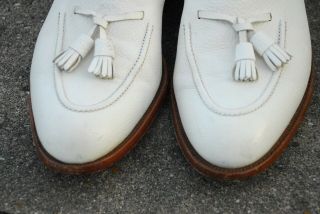 FOOTJOY 10.  5C WHITE TASSEL LOAFERS CLASSIC KENTUCKY DERBY MADE IN USA VINTAGE 5