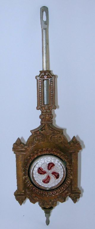 Vintage E N Welch Patti Pressed Glass Clock Pendulum Pinwheel