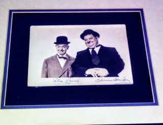 Authentic Signed Stan Laurel & Oliver Hardy Vintage Postcard.  100 Guaranteed