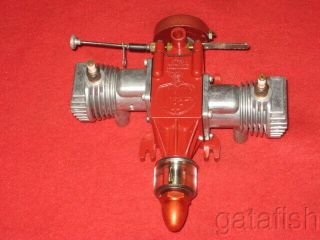 Vintage Viking Twin 65 Gas Spark Ignition Model Airplane Engine