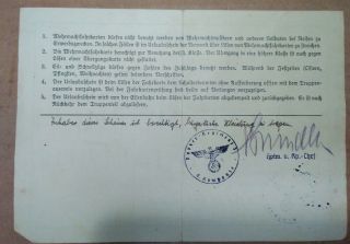 Orig Very Rare WWII Era German Kompanie Panzer=Regiment 7 Nazi Document Holiday? 3
