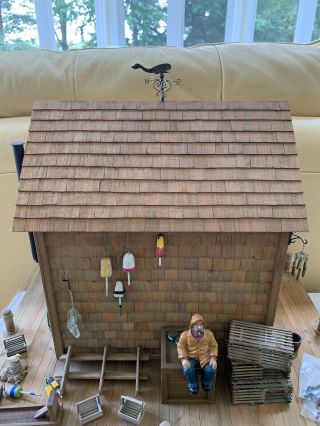 Dollhouse Miniatures Artisan Handmade Vintage Sailer’s Dock House 2