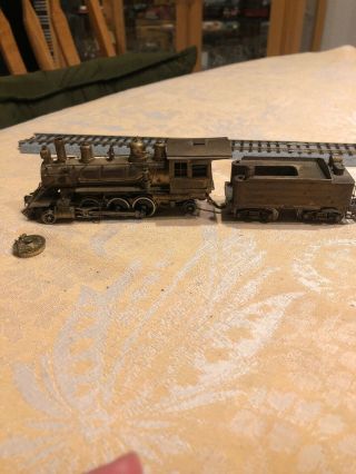 Vintage Ho Scale United 2 - 8 - 0 Brass Locomotive And Tender