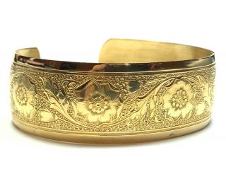 Vintage & Ornate Ladies Gold Vermeil Sterling Silver Cuff Bracelet - DANECRAFT 2