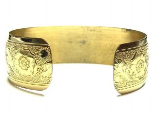 Vintage & Ornate Ladies Gold Vermeil Sterling Silver Cuff Bracelet - DANECRAFT 4