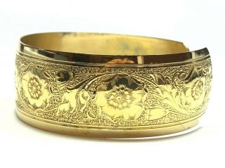 Vintage & Ornate Ladies Gold Vermeil Sterling Silver Cuff Bracelet - DANECRAFT 5