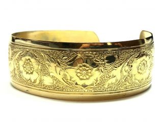 Vintage & Ornate Ladies Gold Vermeil Sterling Silver Cuff Bracelet - DANECRAFT 6