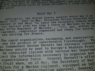 Usmc 5th Marine Regiment History Book Belleau Woods Ww I Nicaragua Guadalcanal