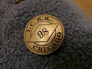 Antique/vintage - Ic Rr - Illinois Central Railroad Employee Badge Pin