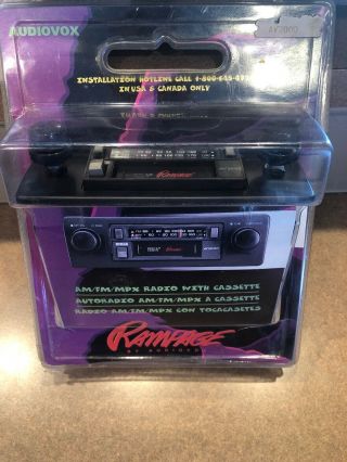 Rampage By Audiovox Av - 2000 Car Cassette Deck Am/fm Radio Vintage