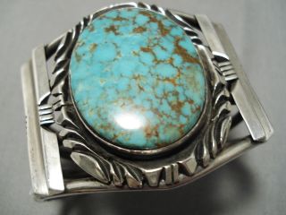 Huge And Heavy Vintage Navajo Royston Turquoise Sterling Silver Bracelet Old
