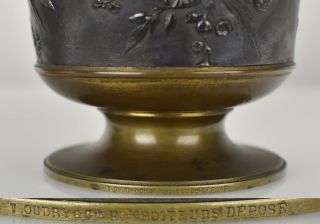 Antique French Art Nouveau Bronze Vases L.  Oudry & Cie Signed 7
