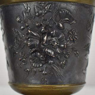 Antique French Art Nouveau Bronze Vases L.  Oudry & Cie Signed 9