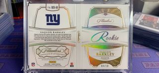 2018 Flawless SAQUON BARKLEY Premium Encased Booklet RC Auto Giants /10 RARE 2