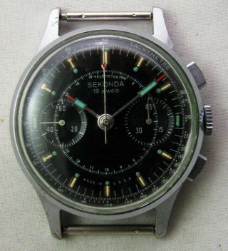 Rare Vintage Soviet Ussr Russian Watch Poljot Chronograph 3017 60 